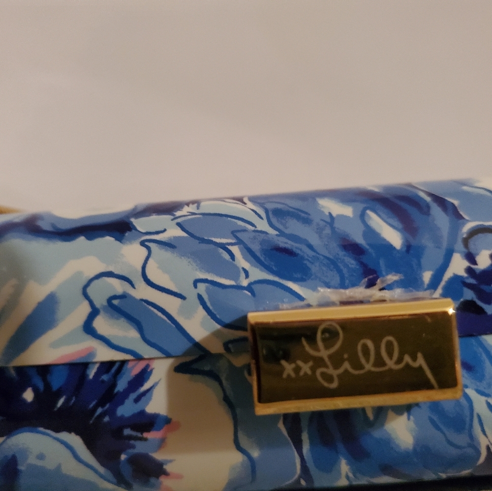 Lilly Puultzer Floral Blue Clutch Bag